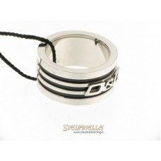 D&G anello Radiator acciaio e smalto nero mis.20 referenza DJ0708 new